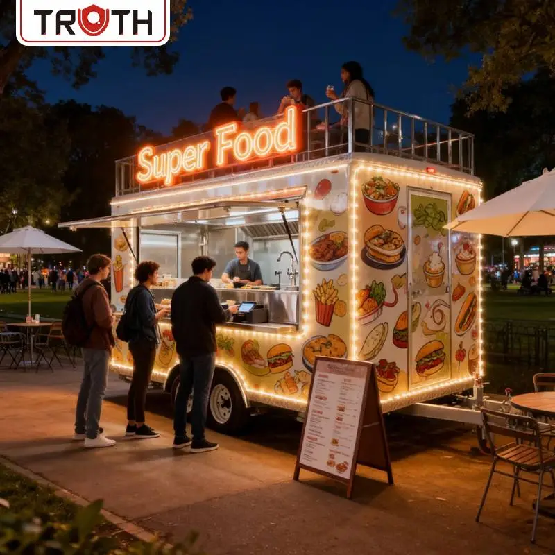 Hotdog-Fast-Food-Truck mit voll ausgestatteter Küche