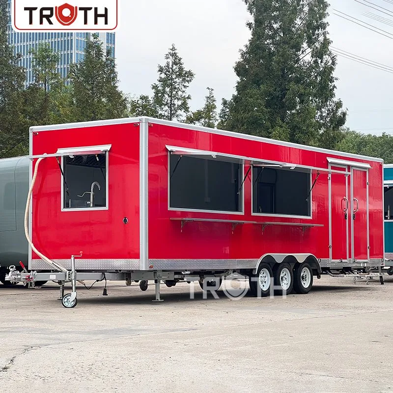 Square coffee food truck side view with canopy