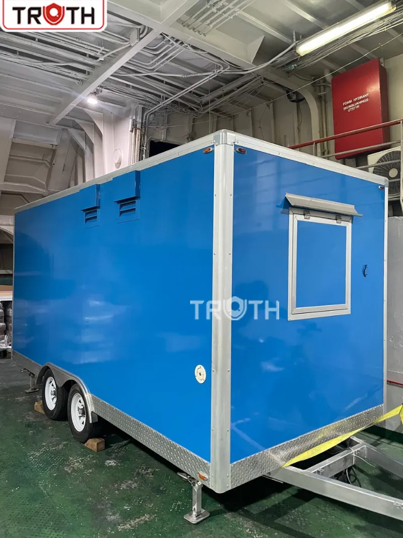 Blue Square Food Trailer for Fast Food and BBQ