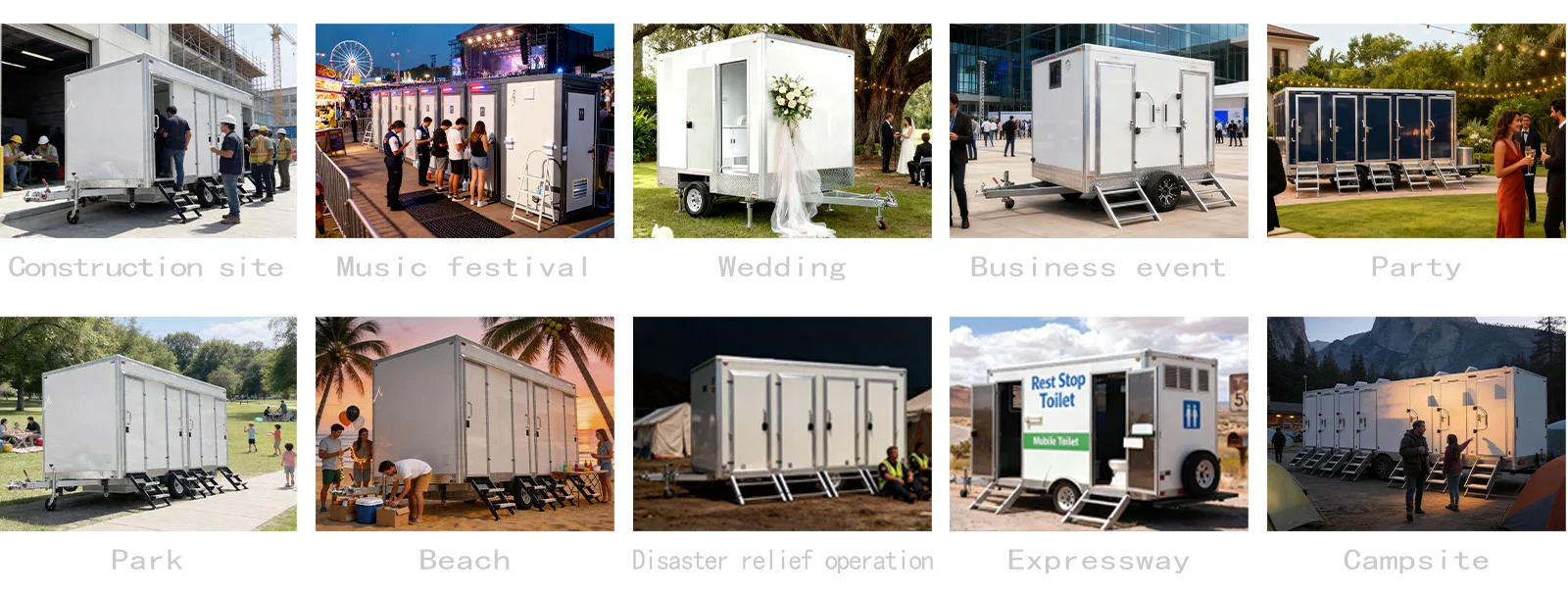Outdoor Portable Bathrooms Cart Trailer